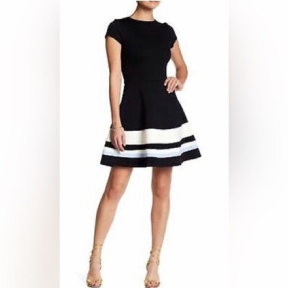 love...ady Black and White Striped Dress size M - Picture 1 of 5